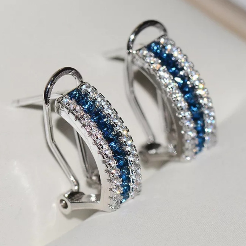 Sterling Silver Stud Earrings - Picture 2 of 4